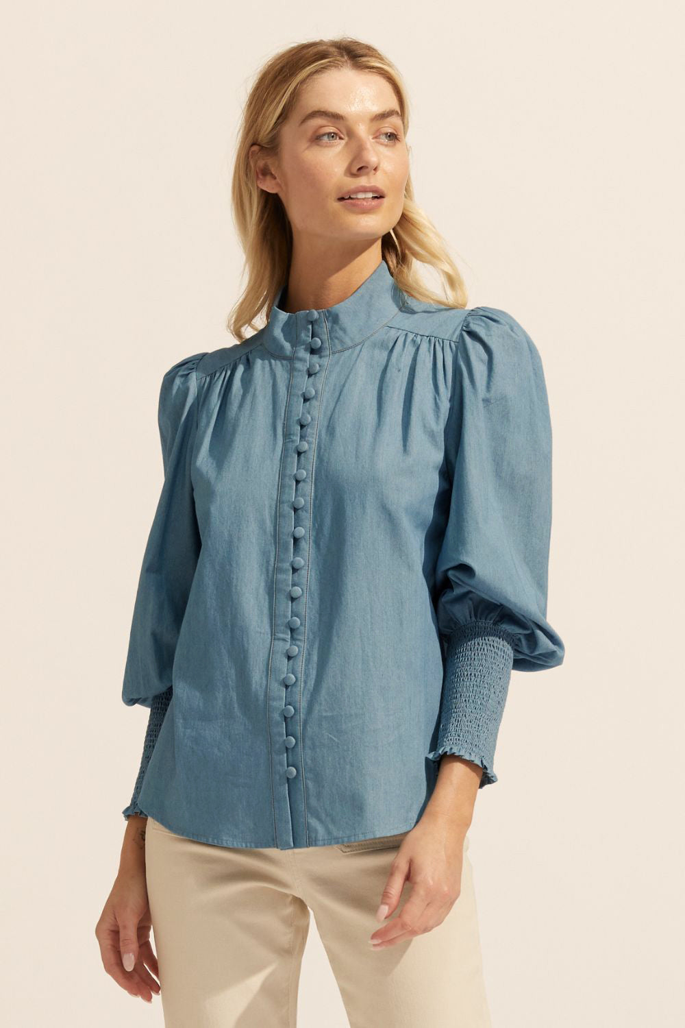 pier top - chambray – zoe kratzmann