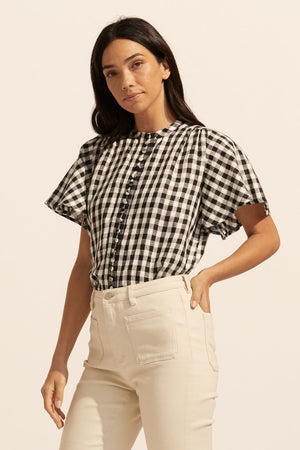 Essence top - Black check