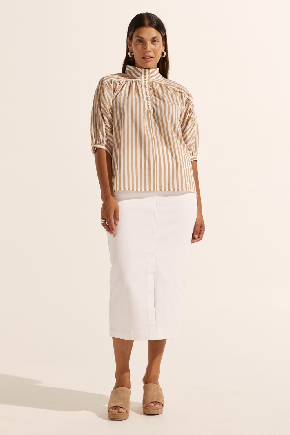 adage top - flax stripe