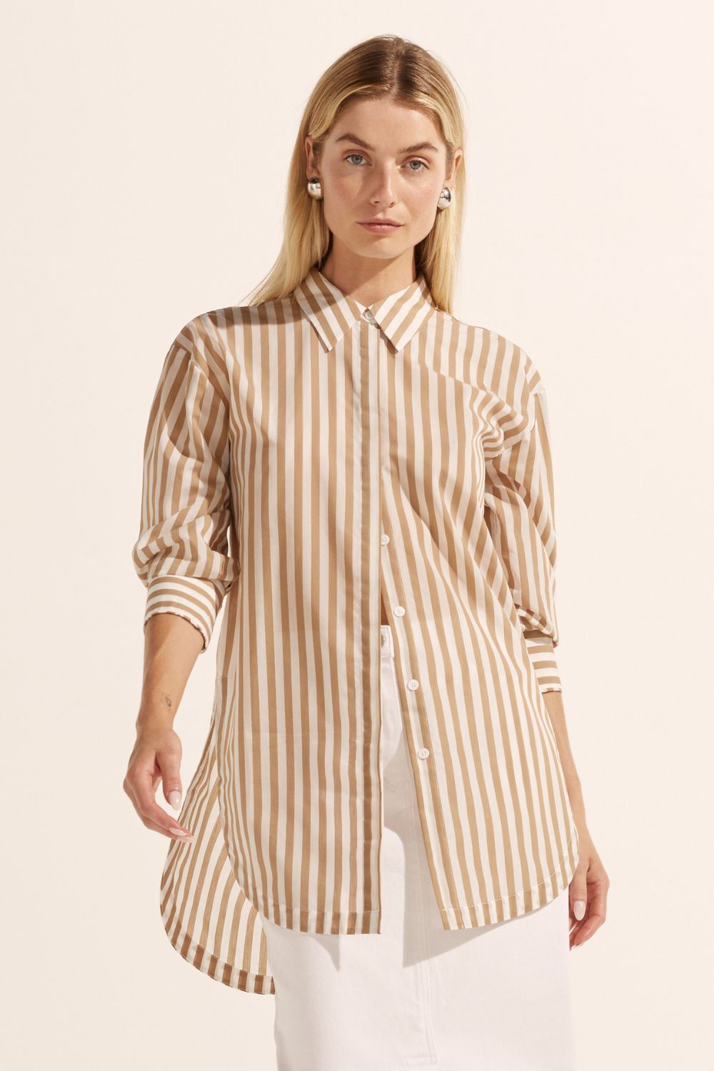 agile top - flax stripe