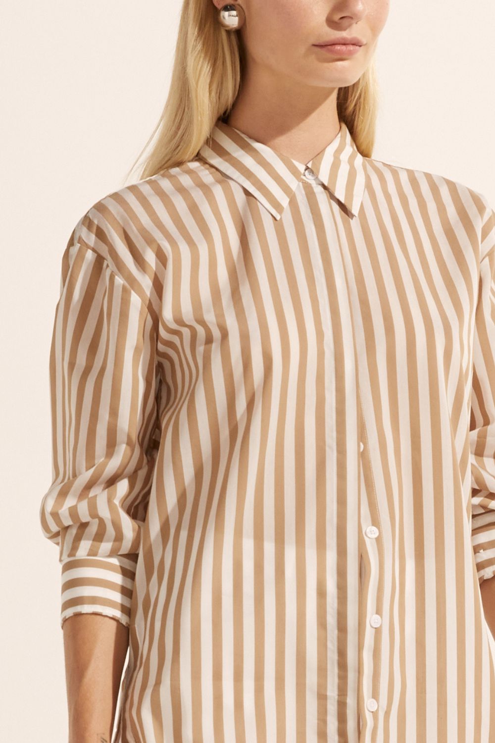 agile top - flax stripe