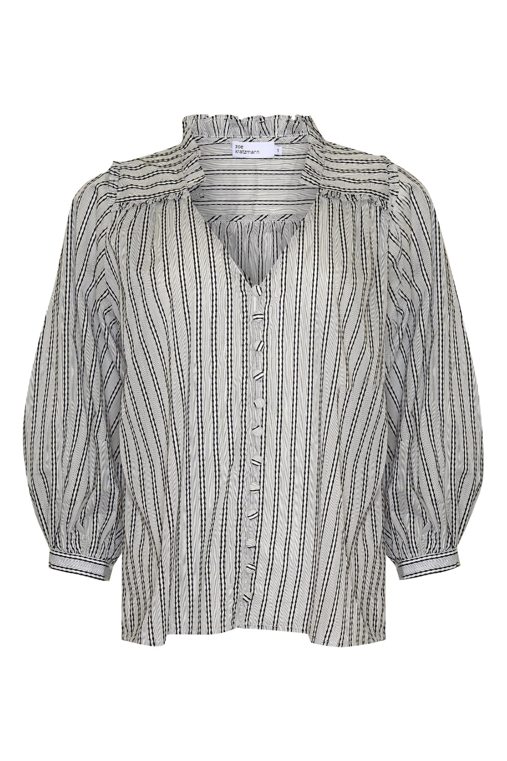 brigade top - black/porcelain stripe