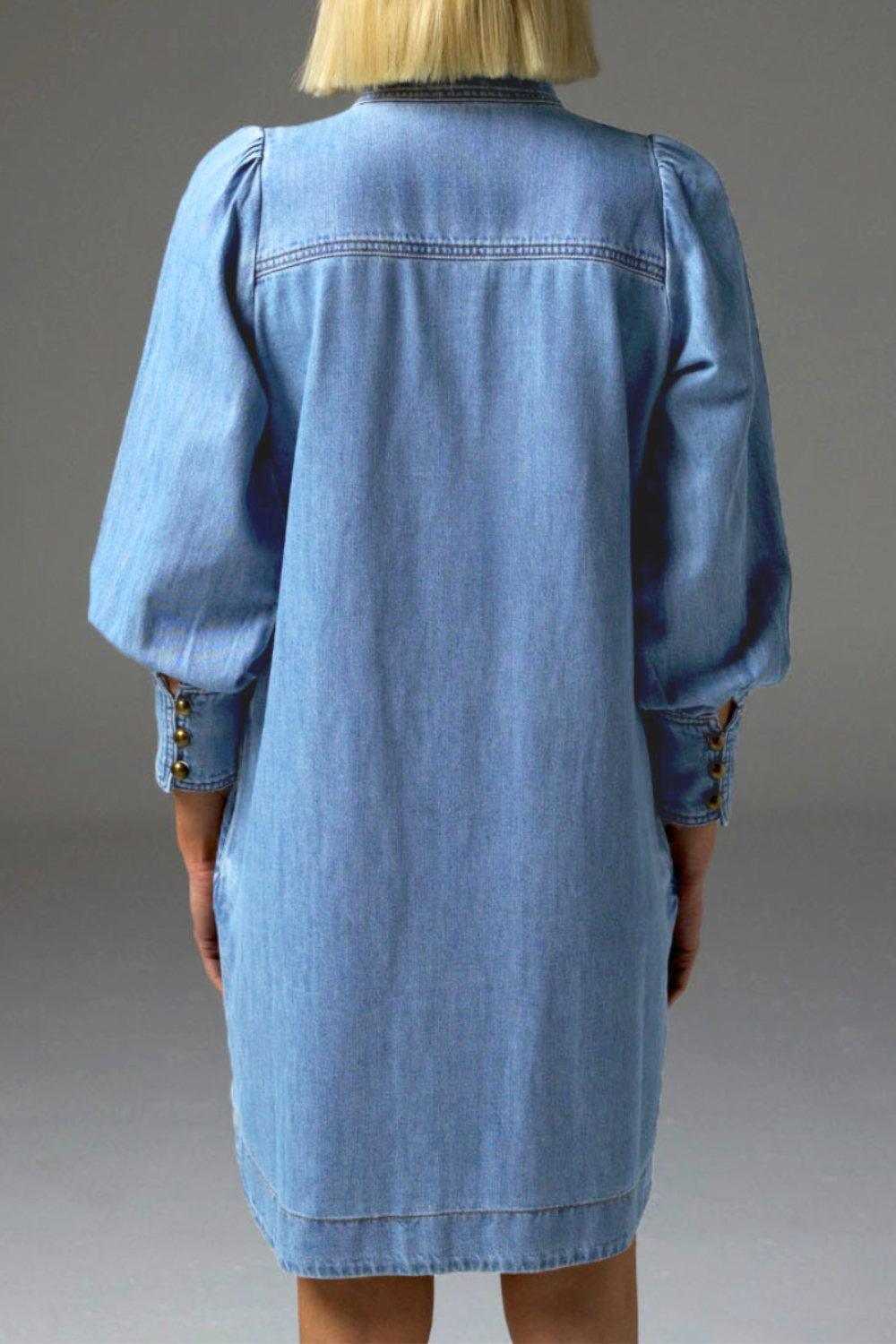 elocution dress - light washed denim