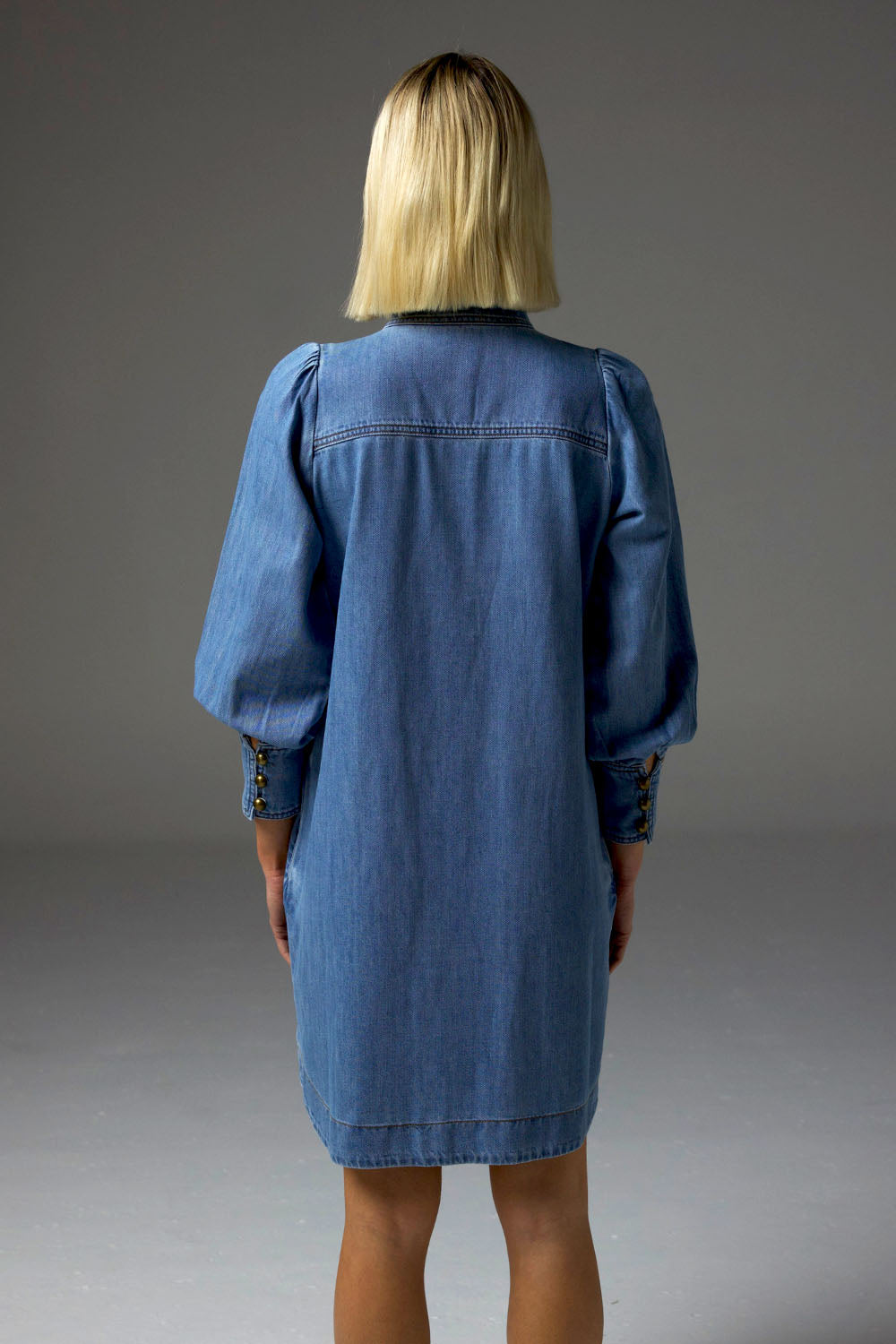 elocution dress - light washed denim