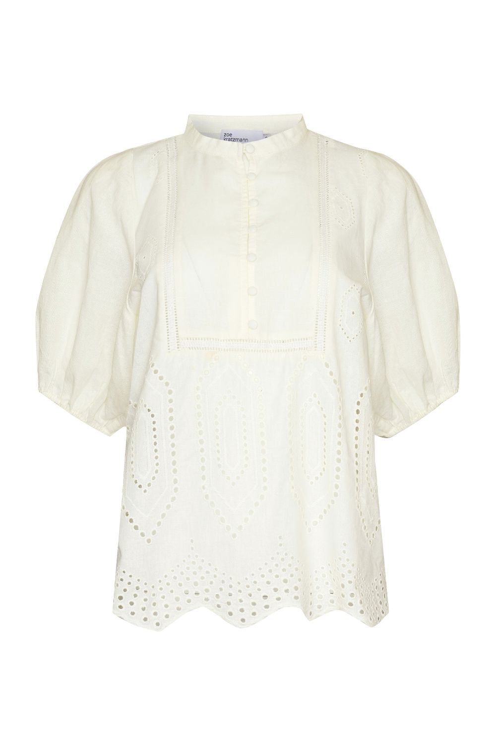 gleam top - cream broderie