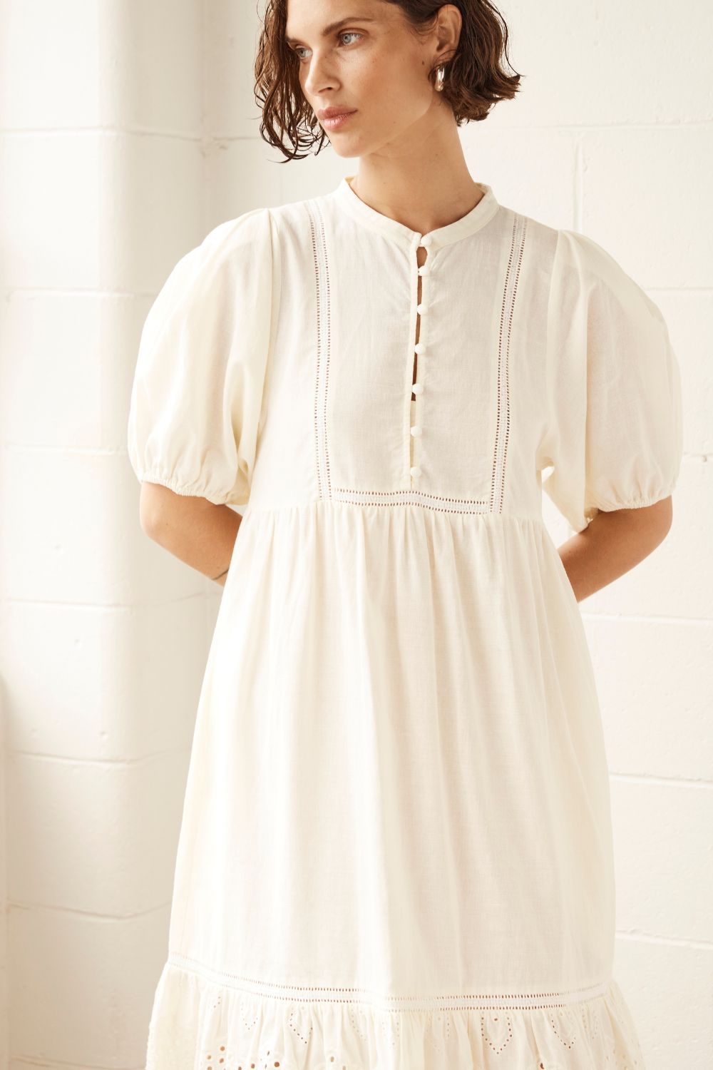 helm dress - cream broderie