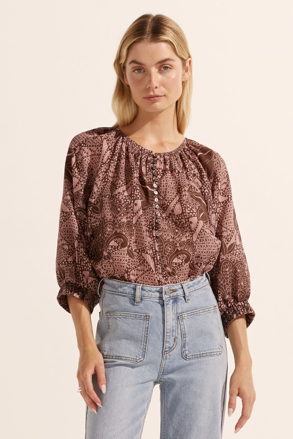 imbue top - cacao batik