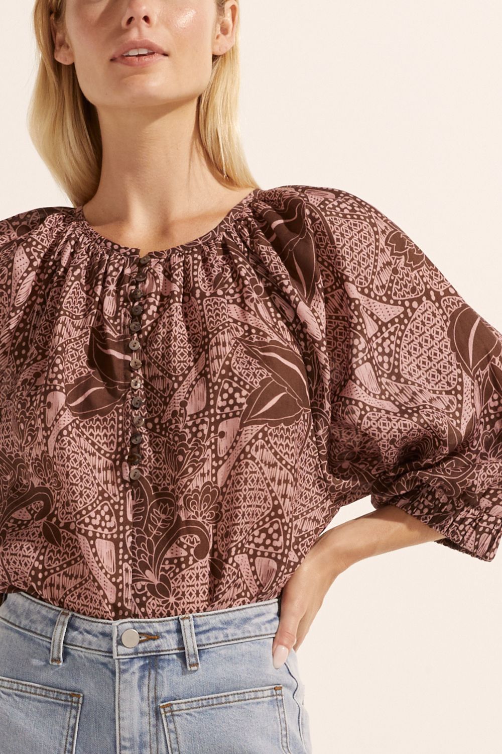 imbue top - cacao batik