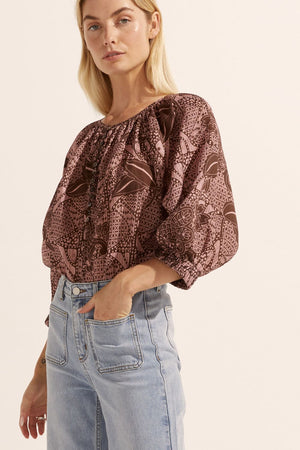 imbue top - cacao batik