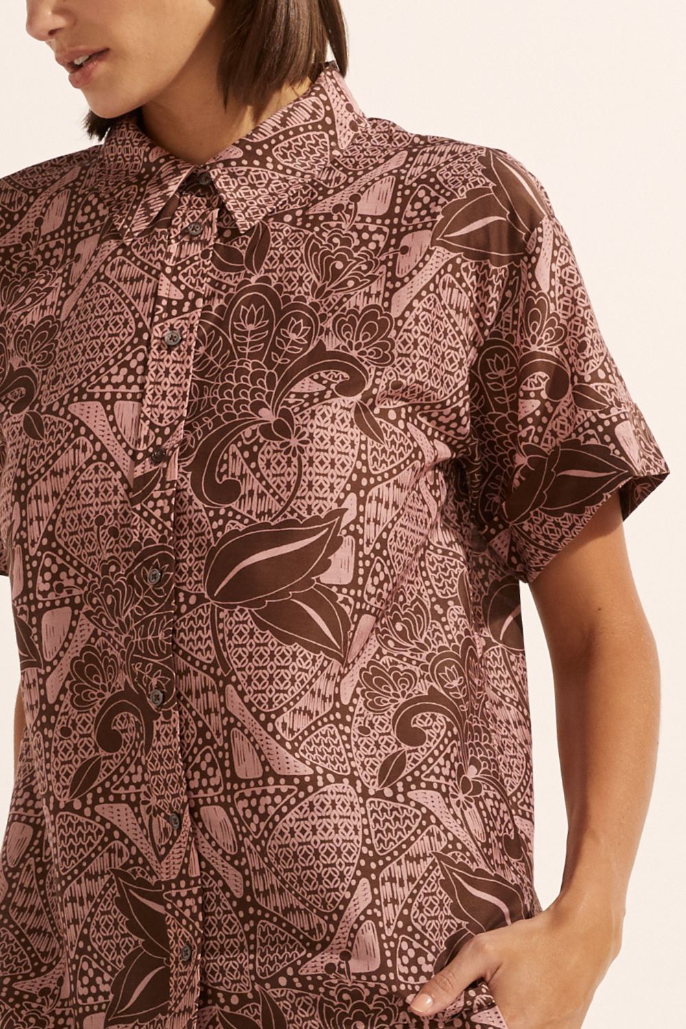 jaunt top - cacao batik