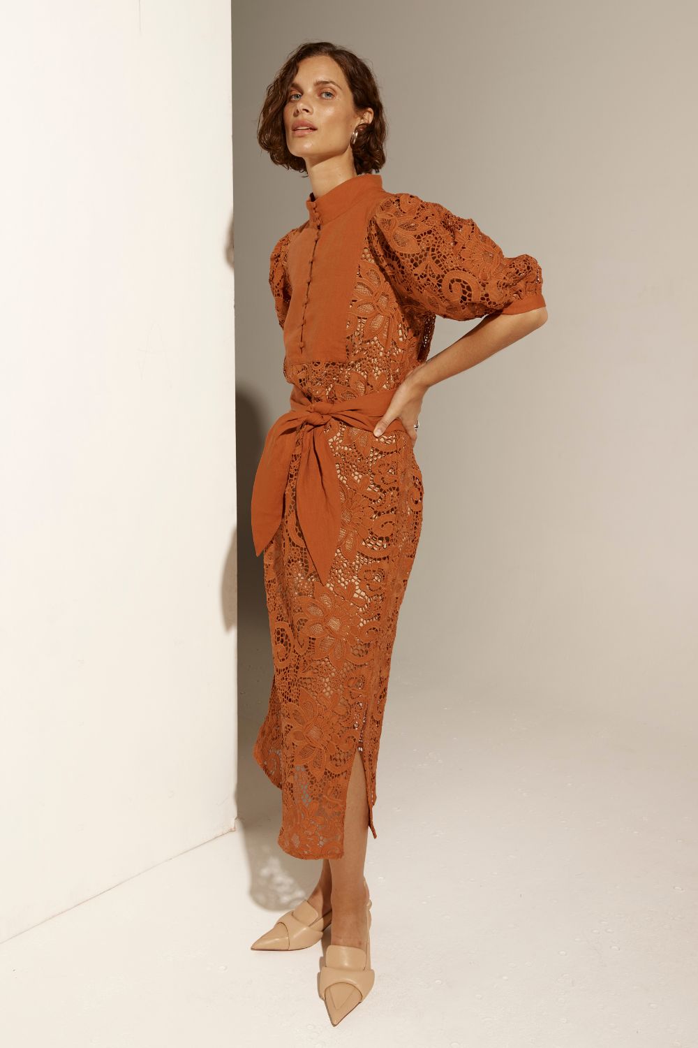 kinetic dress - toffee lace