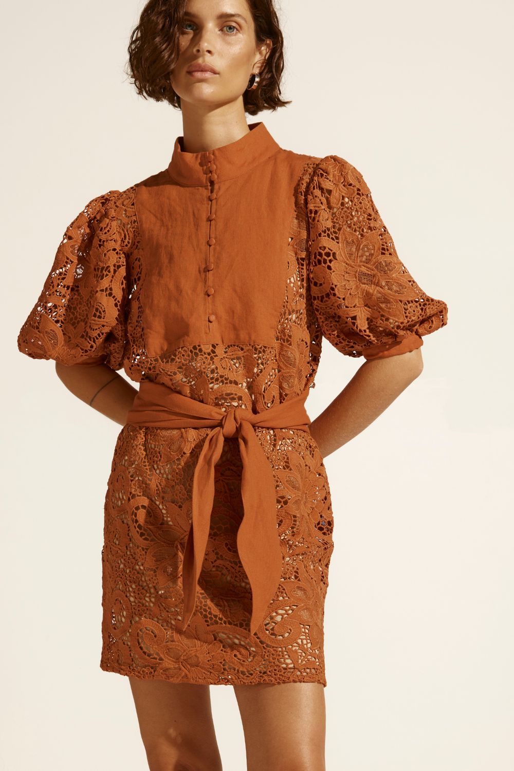 limbo dress - toffee lace