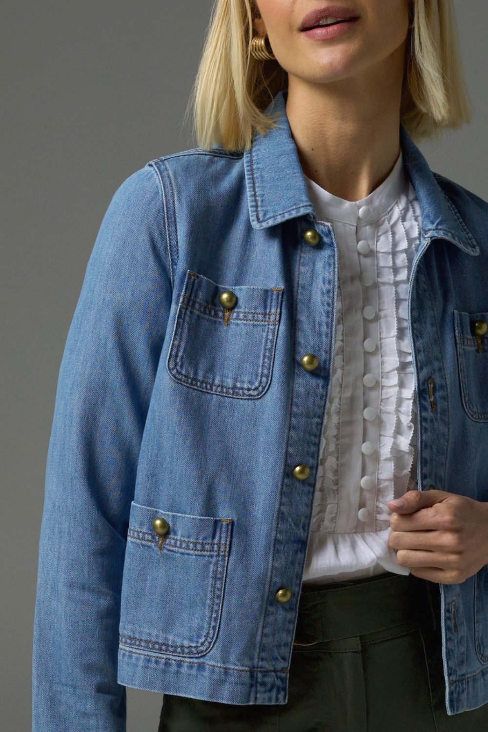 palpable jacket - light washed denim