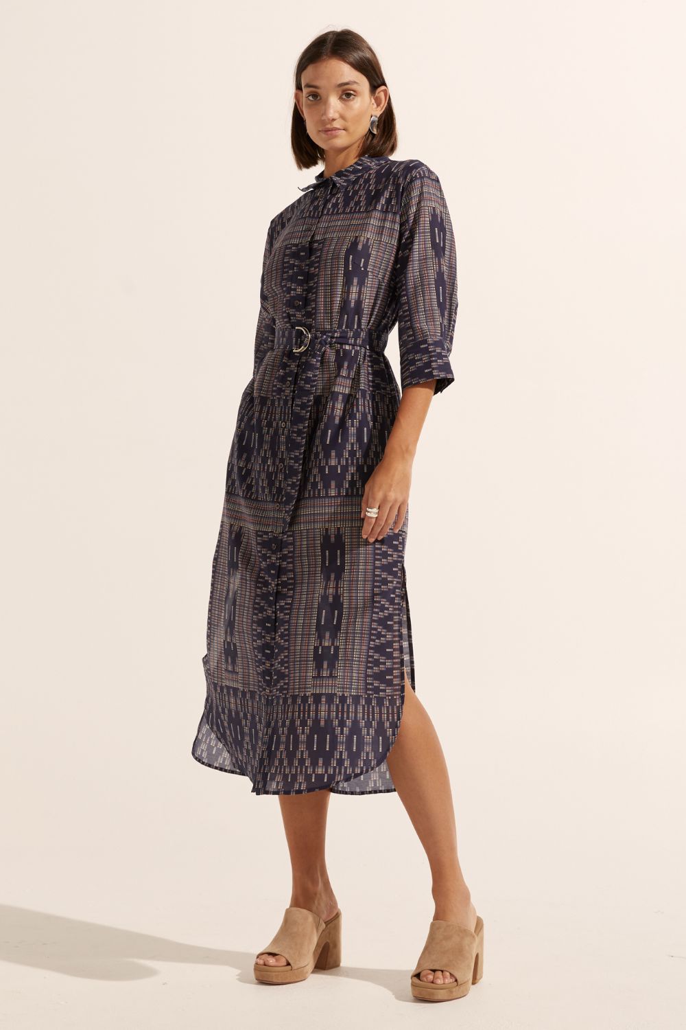 pinpoint dress - midnight aztec