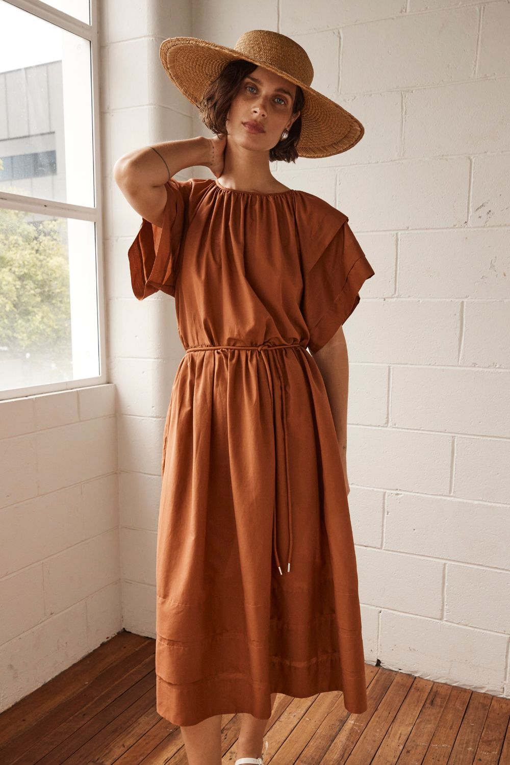 portray dress - toffee