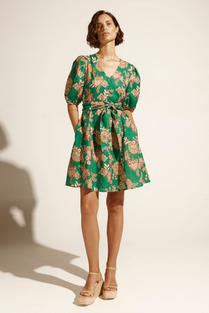 quota dress - k'gari palm green