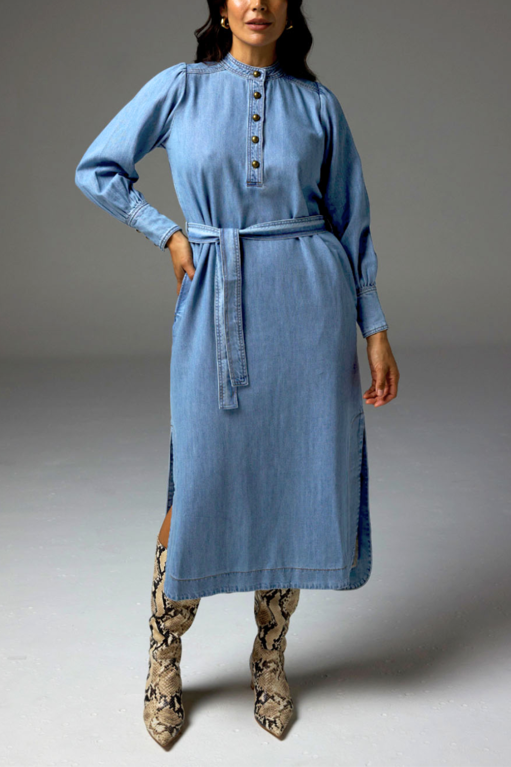 snapshot dress - light washed denim