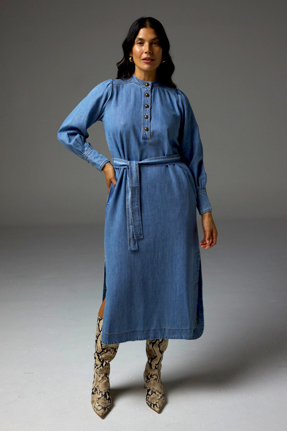 snapshot dress - light washed denim