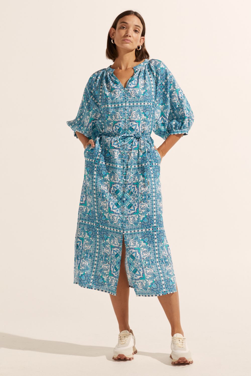 sojourn dress - sapphire tile