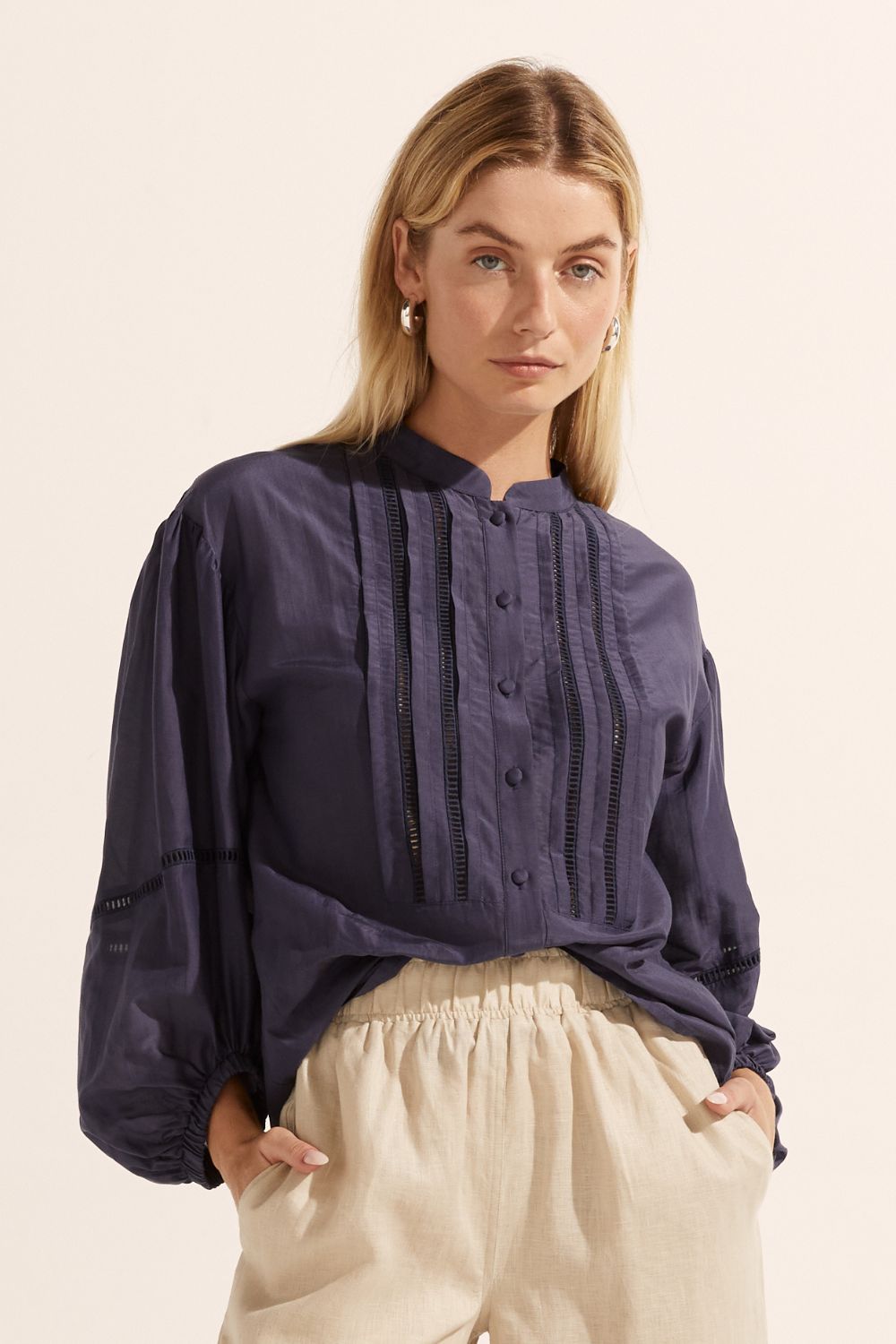 solace top - indigo