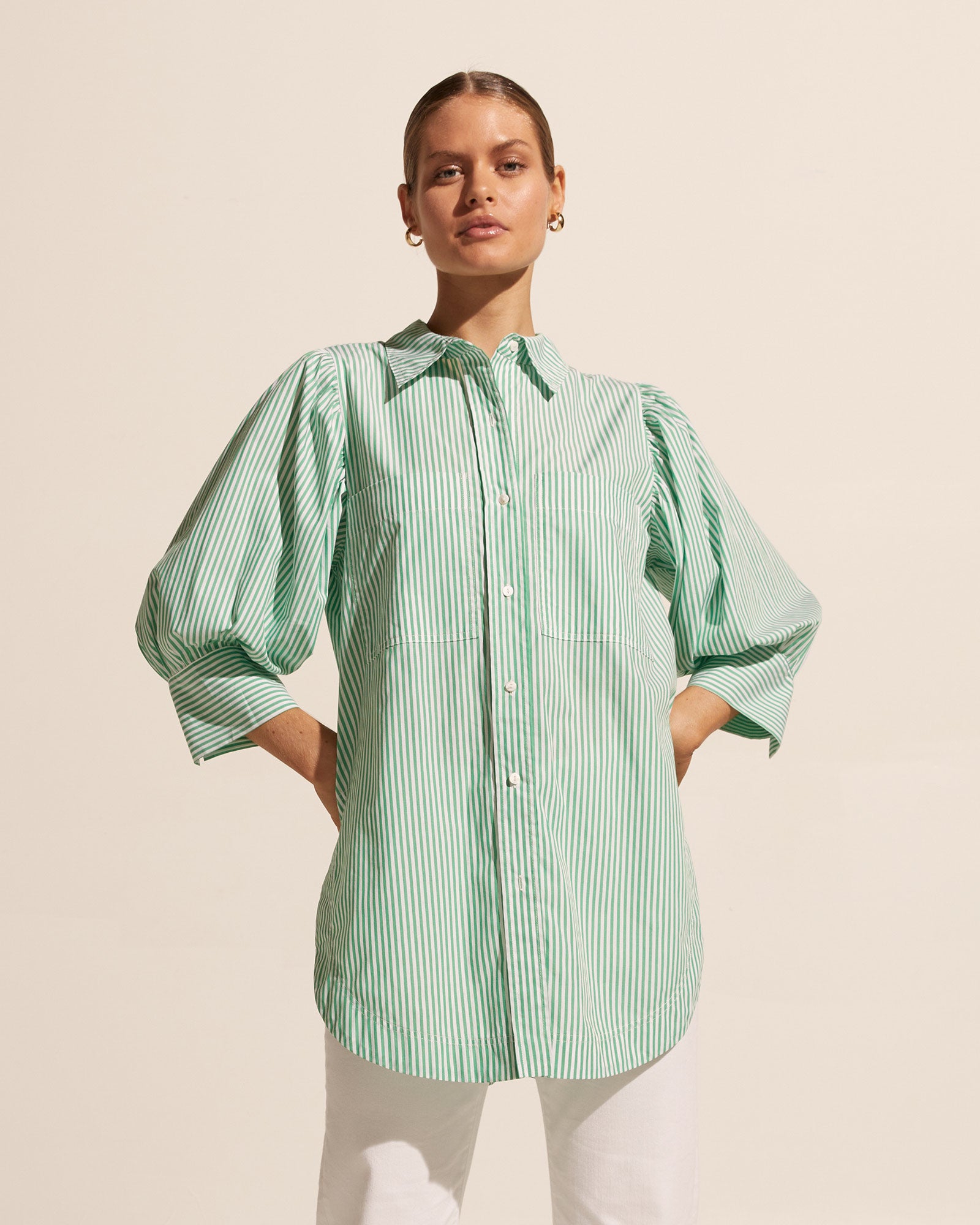 compote top - parakeet stripe